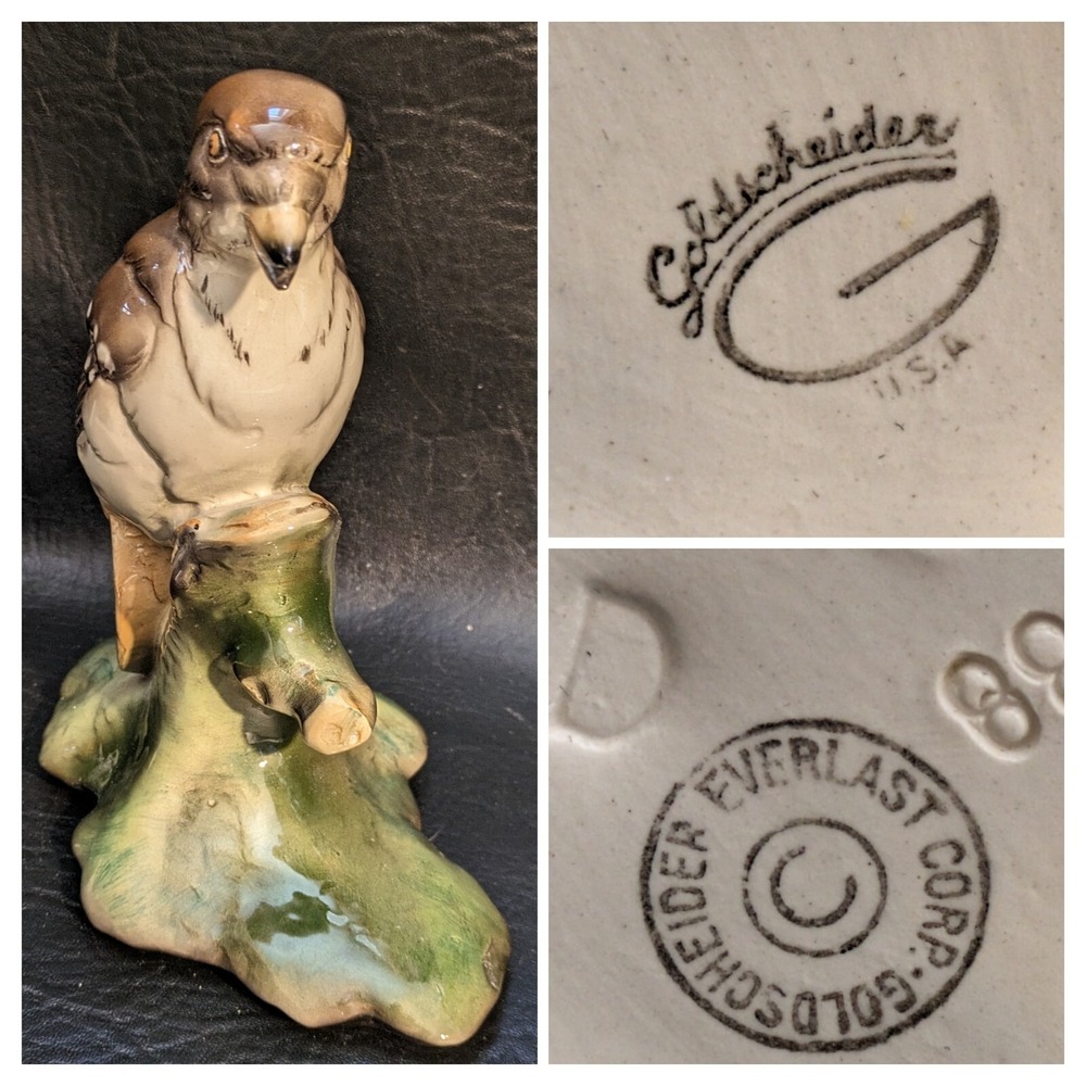 Goldscheider Everlast Corp Bird Figurine Vintage USA Ceramic Sparrow Finch 888